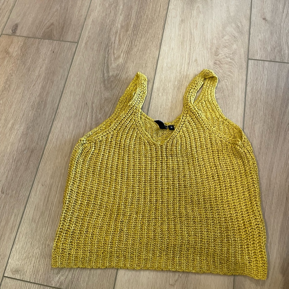 Yellow Knit Women's Top
